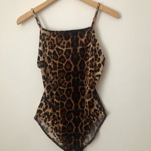 Stelen Brand Leopard Velvet Leotard